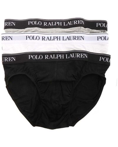 Polo Ralph Lauren Logo Band Three-pack Briefs - Black