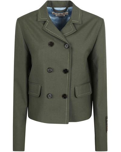 Marni Expose Stitch Double-breast Jacket - Green