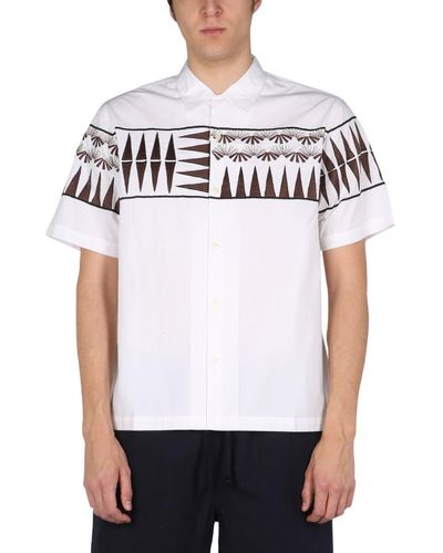 Universal Works Shirt With Embroidery - White