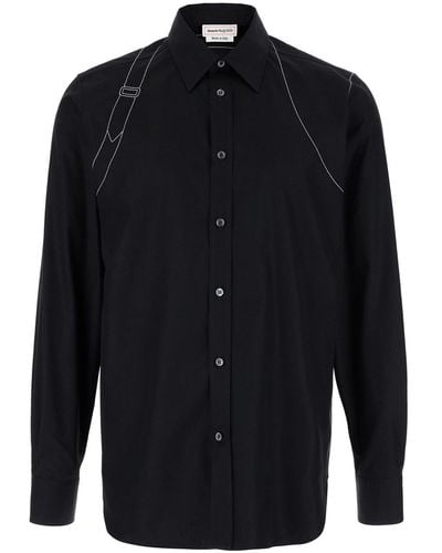 Alexander McQueen Shirt With Stitchings - Blue