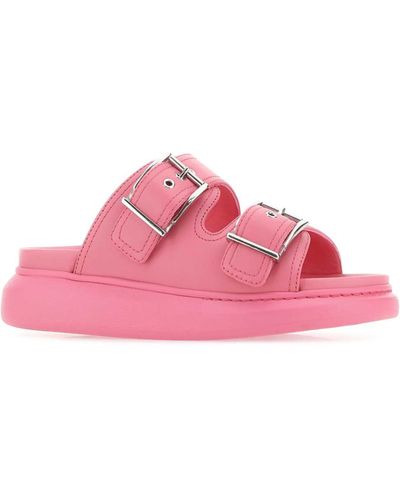 Alexander McQueen Leather Slippers - Pink