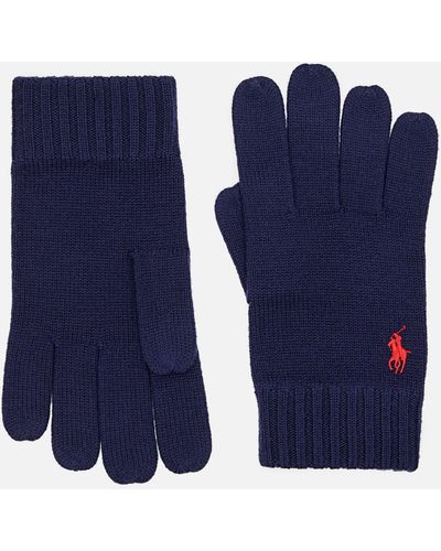 Polo Ralph Lauren Signature Pony Knit Touch Gloves - Blue