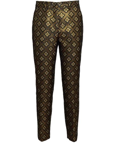 Etro Embroidered-motif Cropped Trousers - Green