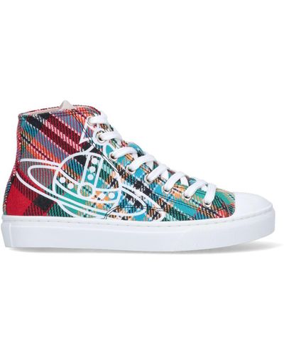 Vivienne Westwood Tartan Pattern High Sneakers - Multicolor