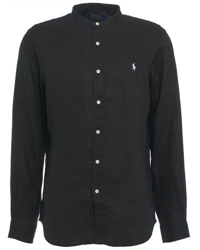 Ralph Lauren Polo Pony Embroidered Buttoned Shirt - Black