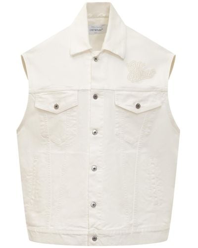 Off-White c/o Virgil Abloh Jeans Vest With Logo - White