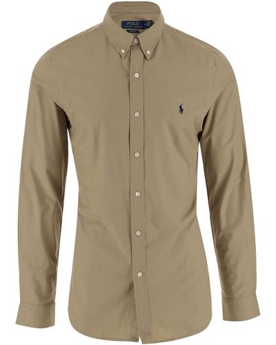Polo Ralph Lauren Pony Embroidered Long-sleeved Shirt - Gray
