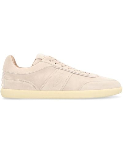 Tod's Tabs Leather Low Trainers - Natural