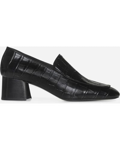 Totême Animalier Embossed Leather Loafers - Black