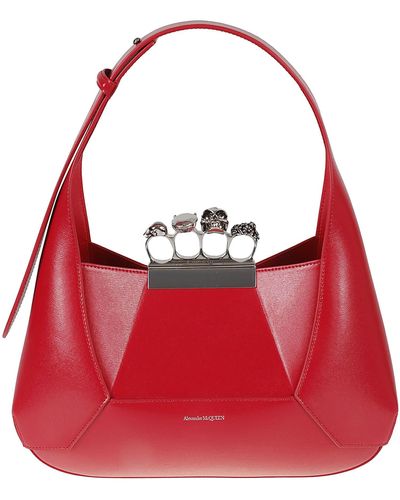Alexander McQueen The Jeweled Hobo Bag - Red