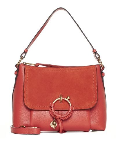 See By Chloé Joan Small Leather And Suede Bag - Red