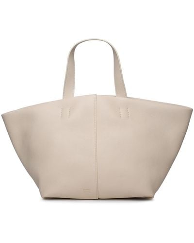 Mansur Gavriel Tulipano Ivory Calf Leather Bag - Natural