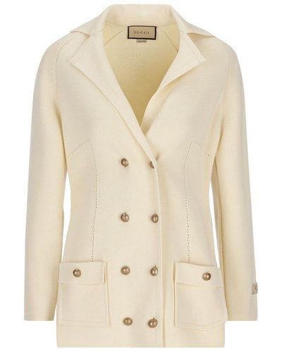 Gucci Buttoned Long Cardigan - White
