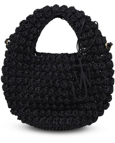 JW Anderson Leather Popcorn Basket - Black