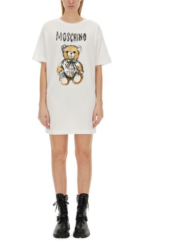 Moschino "drawn Teddy Bear" Dress - White