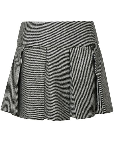 Patou Two-Tone Virgin Wool Skirt - Grey