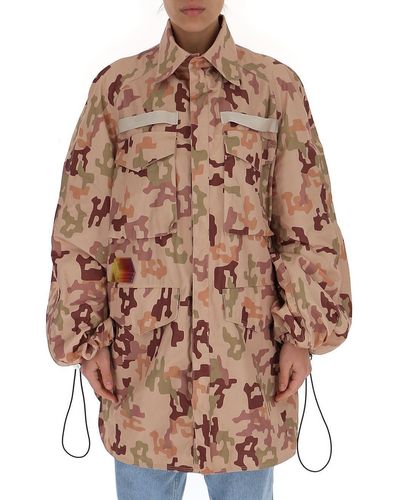The Attico Oversized Camouflage Parka - Brown