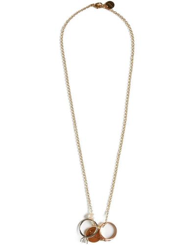 Marni Lobster Claw Pendant Chained Necklace - White
