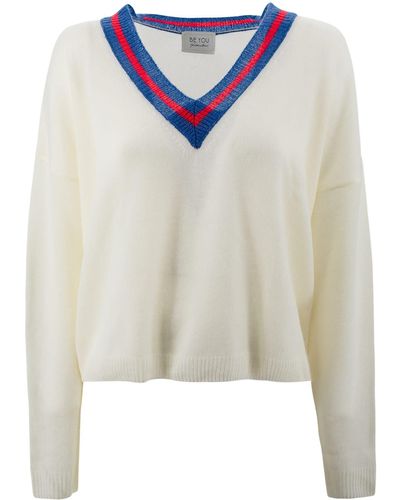 Be You Tennis V-neck Sweater - Blue