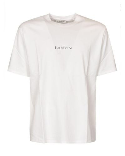 Lanvin Chest Logo Plain T-Shirt - White