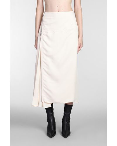 Jil Sander Skirt In Beige Wool - White