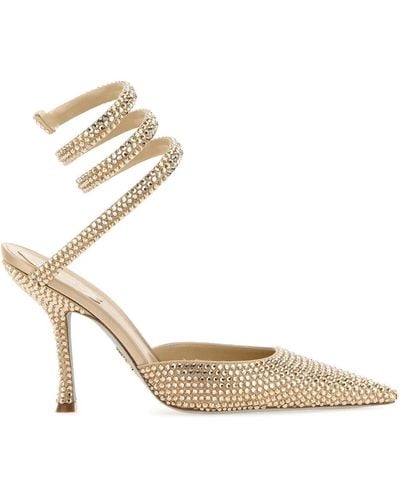 Rene Caovilla Embellished Satin Cleo Court Shoes - Metallic