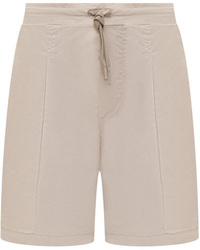 A PAPER KID Cotton Poplin Short Pants With Darts - Natural
