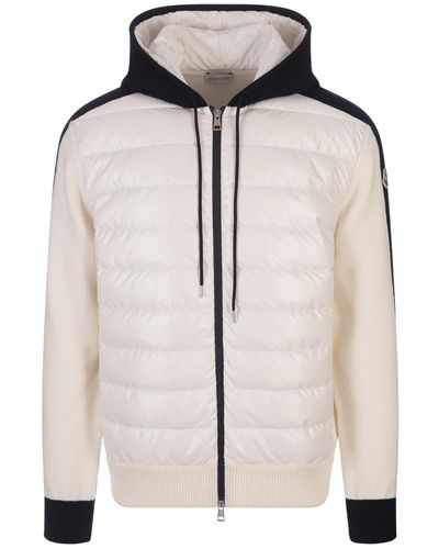 Moncler Padded Tricot Cardigan With Hood - White