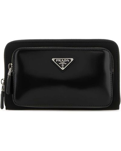Prada Leather And Re-Nylon Belt Bag - Black
