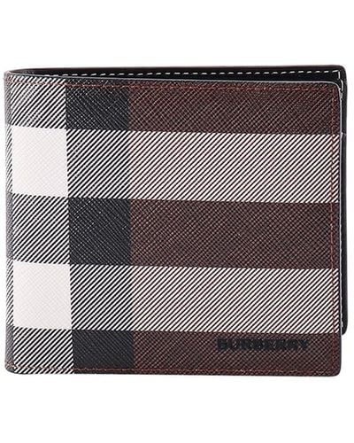 Burberry Stitched Profile Embossed Logo Wallets - White