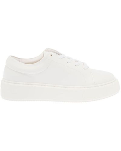 Ganni Woman's Faux Leather Sporty Mix Sneakers - White