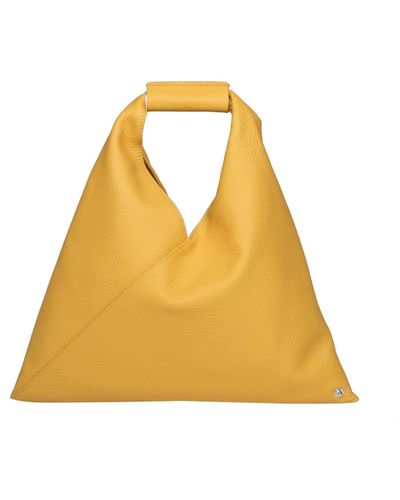 MM6 by Maison Martin Margiela Japanese Handbag In Mustard Leather - Yellow