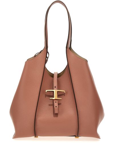 Tod's T Timeless Tote Bag - Brown