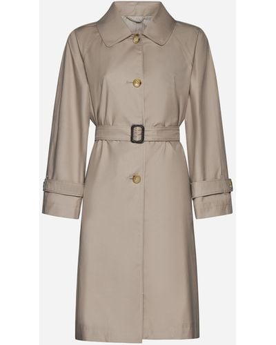 Max Mara The Cube Cotton-Blend Single-Breasted Trend Coat - Natural