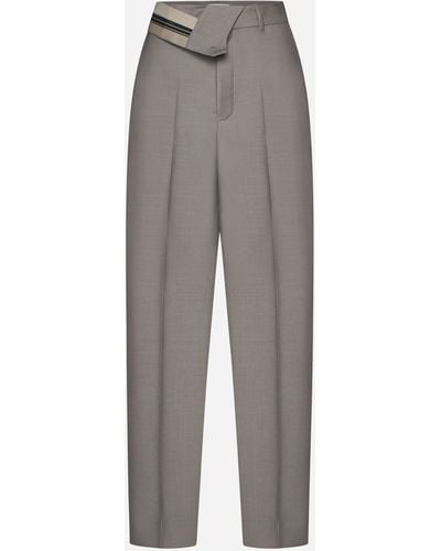 Fendi Mohair And Wool Pants - Gray