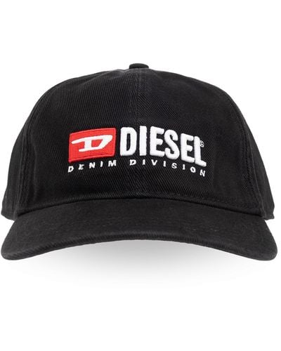 DIESEL Baseball Cap With Logo Embroidery - Black