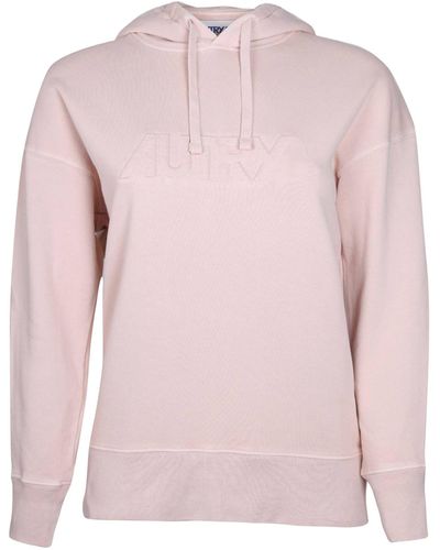 Autry Cotton Sweatshirt With Embossed Logo - Pink