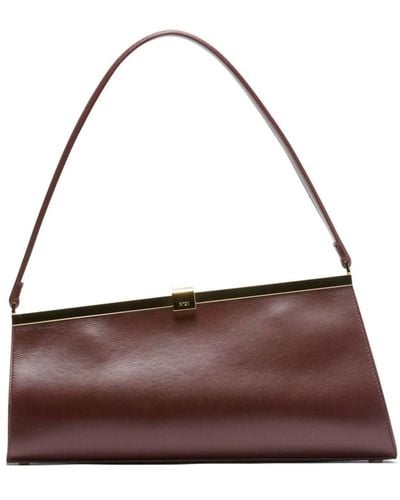N°21 Bordeaux Jeanne Asymmetric Leather Bag - Brown
