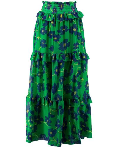 P.A.R.O.S.H. Ruffled Detailing And Silk Skirt - Green