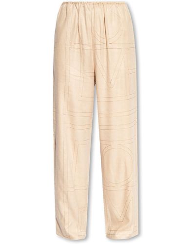 Totême Toteme Trousers With Monogram - Natural