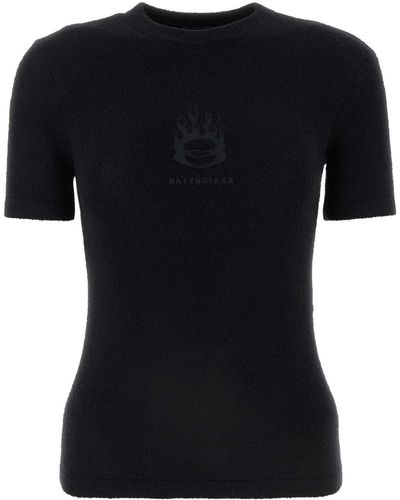Balenciaga Terry Fabric T-Shirt - Black