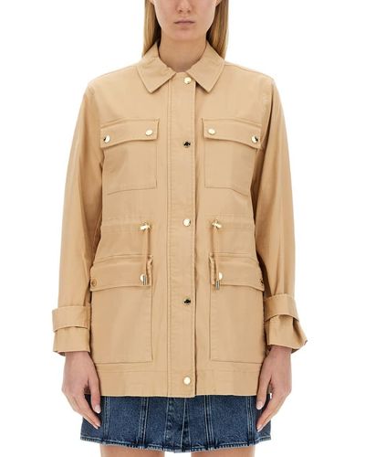 Michael Kors Jacket With Cargo Pockets - Natural