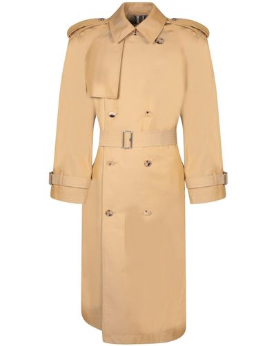 Burberry Check Int Trench Coat - Natural