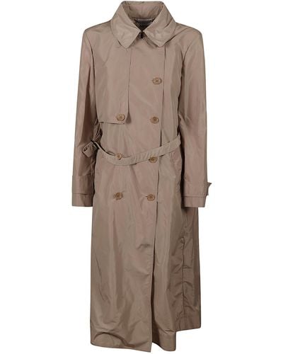 Aspesi Double-breasted Belted Trench Coat - Brown