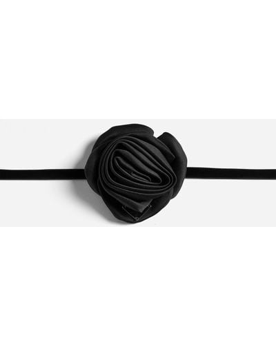 Prada Rose Silk Necklace - Black