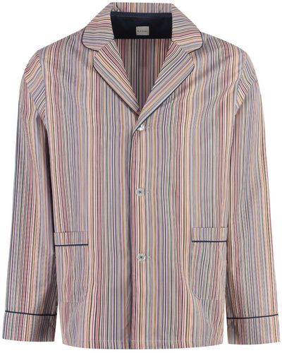 PS by Paul Smith Striped Cotton Pyjamas Pyjama - Brown