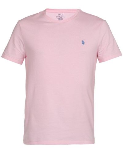 Polo Ralph Lauren Logo Embroidered Crewneck T-shirt - Pink