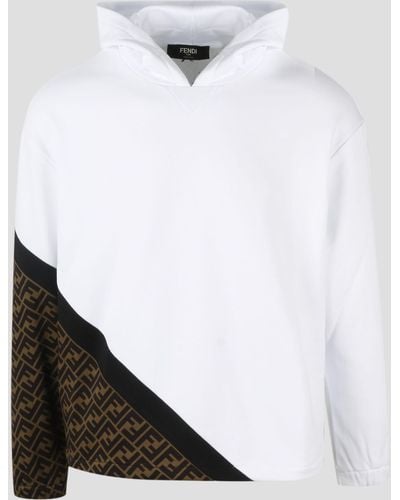 Fendi Diagonal Ff Sweatshirt - White