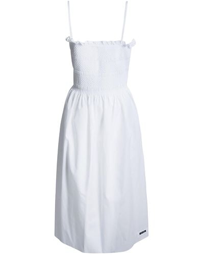 Miu Miu Ruffle Detail Sleeveless Dress - White