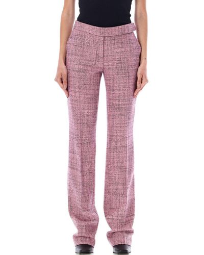 Stella McCartney Wool Mouline Slim Fit Tailored Pants - Pink